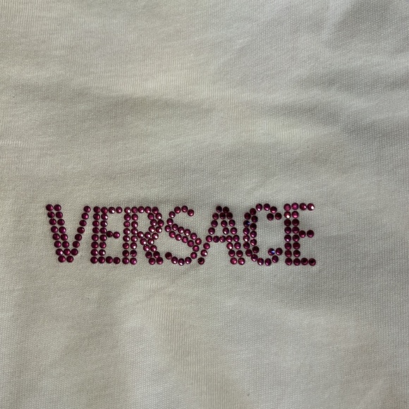 Versace unisex crystal embellished logo monogram tee shirt NEW - Picture 2 of 7